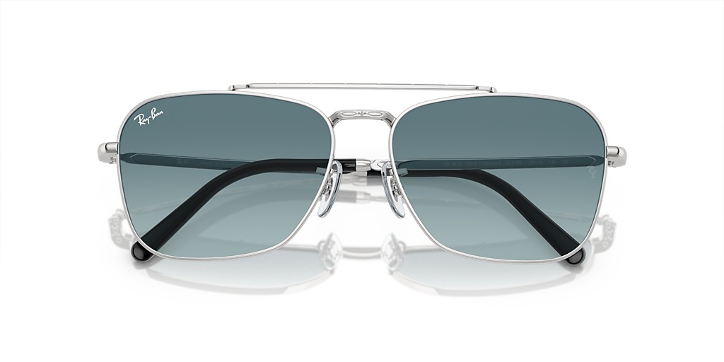 Ray-Ban New Caravan M (55 - 15) with Blue lenses and Silver frame