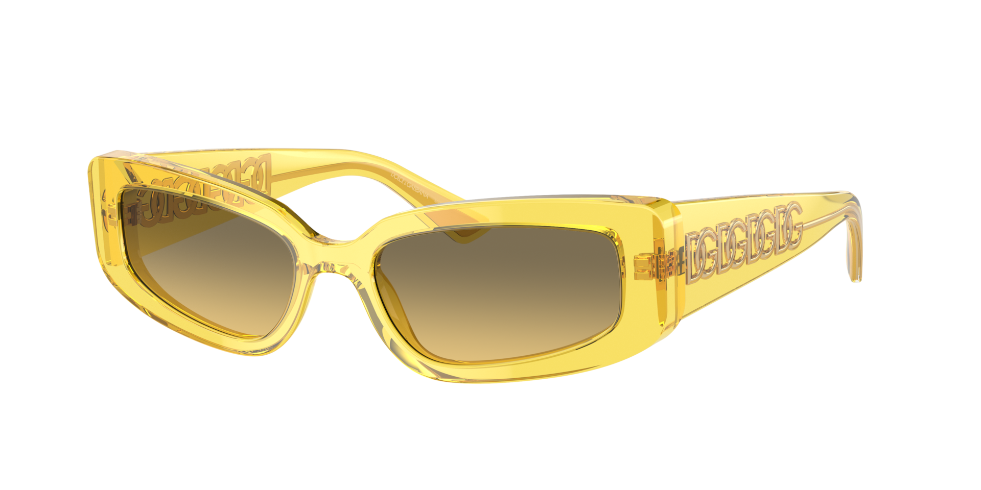 Dolce&Gabbana Frau Sunglass DG4445 - Rahmenfarbe: Transparentes Gelb, Linsenfarbe: Gelb Verlauf Grau