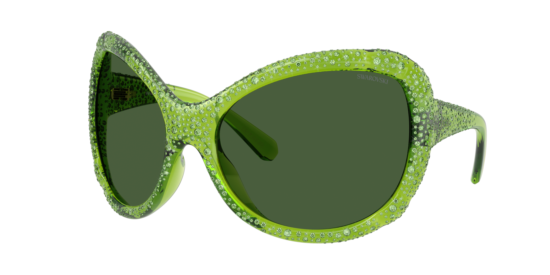Swarovski Woman Sunglass SK6052 -  Frame color: Transparent Green, Lens color: Dark Green