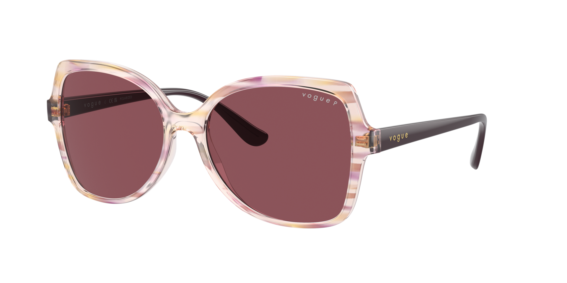 Vogue Eyewear Woman Sunglass VO5488S -  Frame color: Top Texture Violet/Pink, Lens color: Purple Polarized