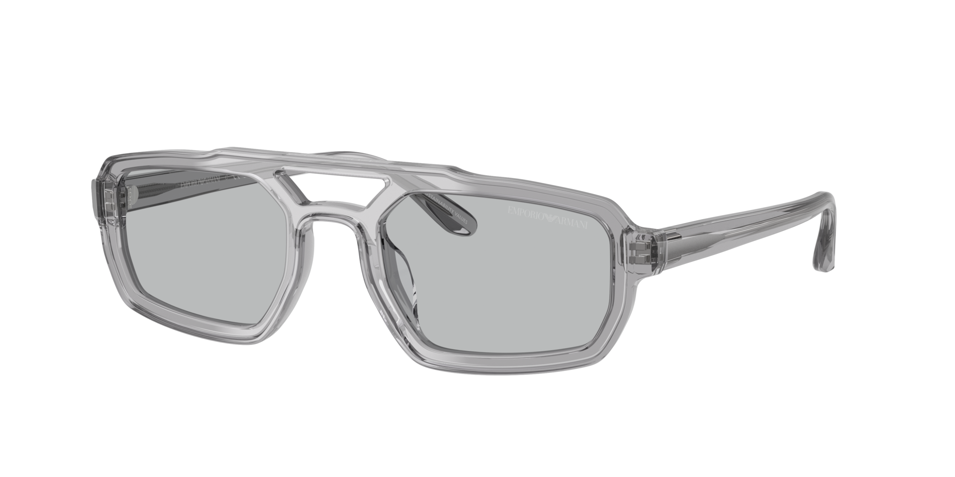 Emporio Armani Man Sunglass EA4240U -  Frame color: Shiny Transparent Grey, Lens color: Light Grey