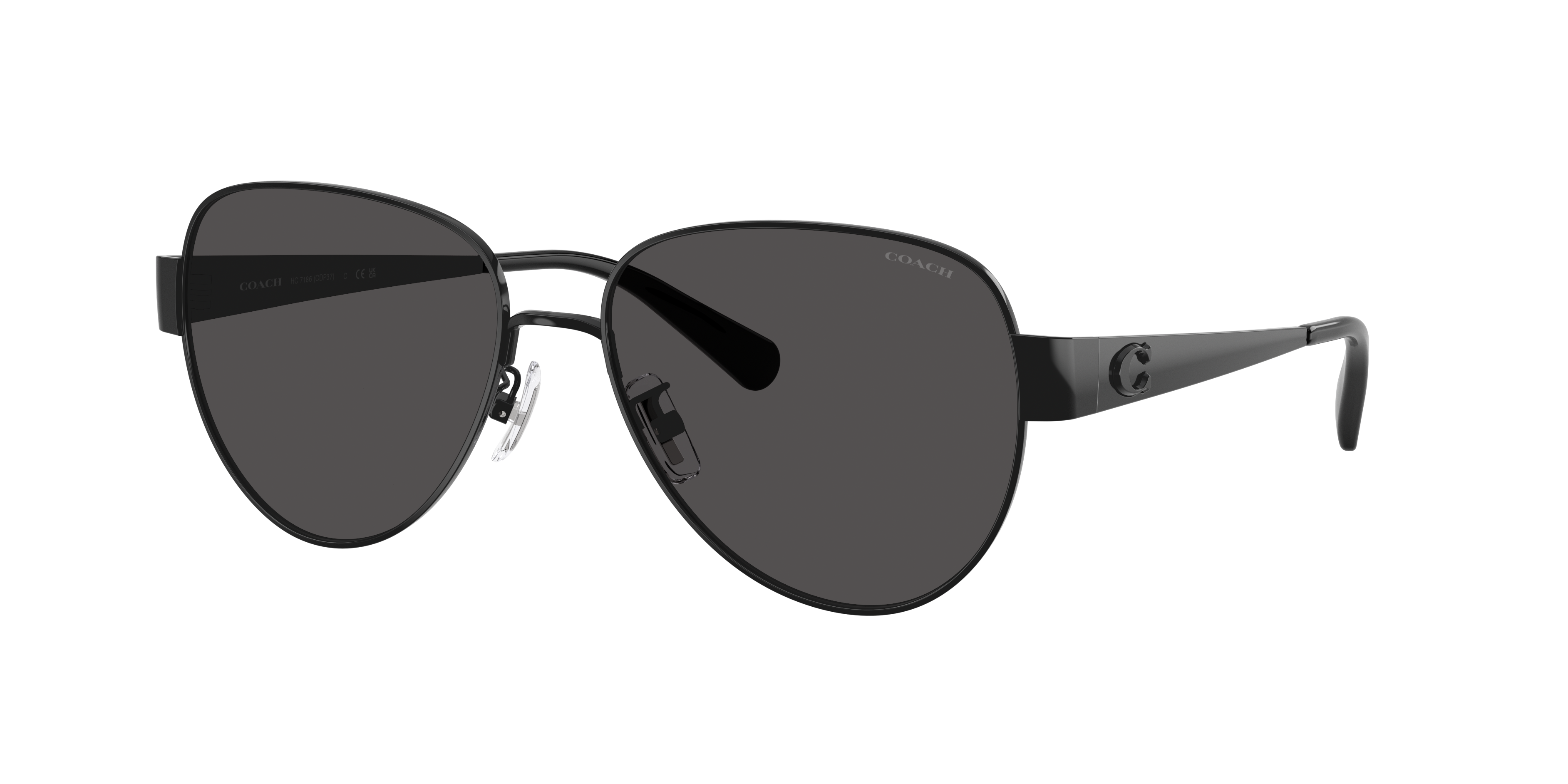 Coach Woman Sunglass CDP37 -  Frame color: Shiny Black, Lens color: Grey Solid
