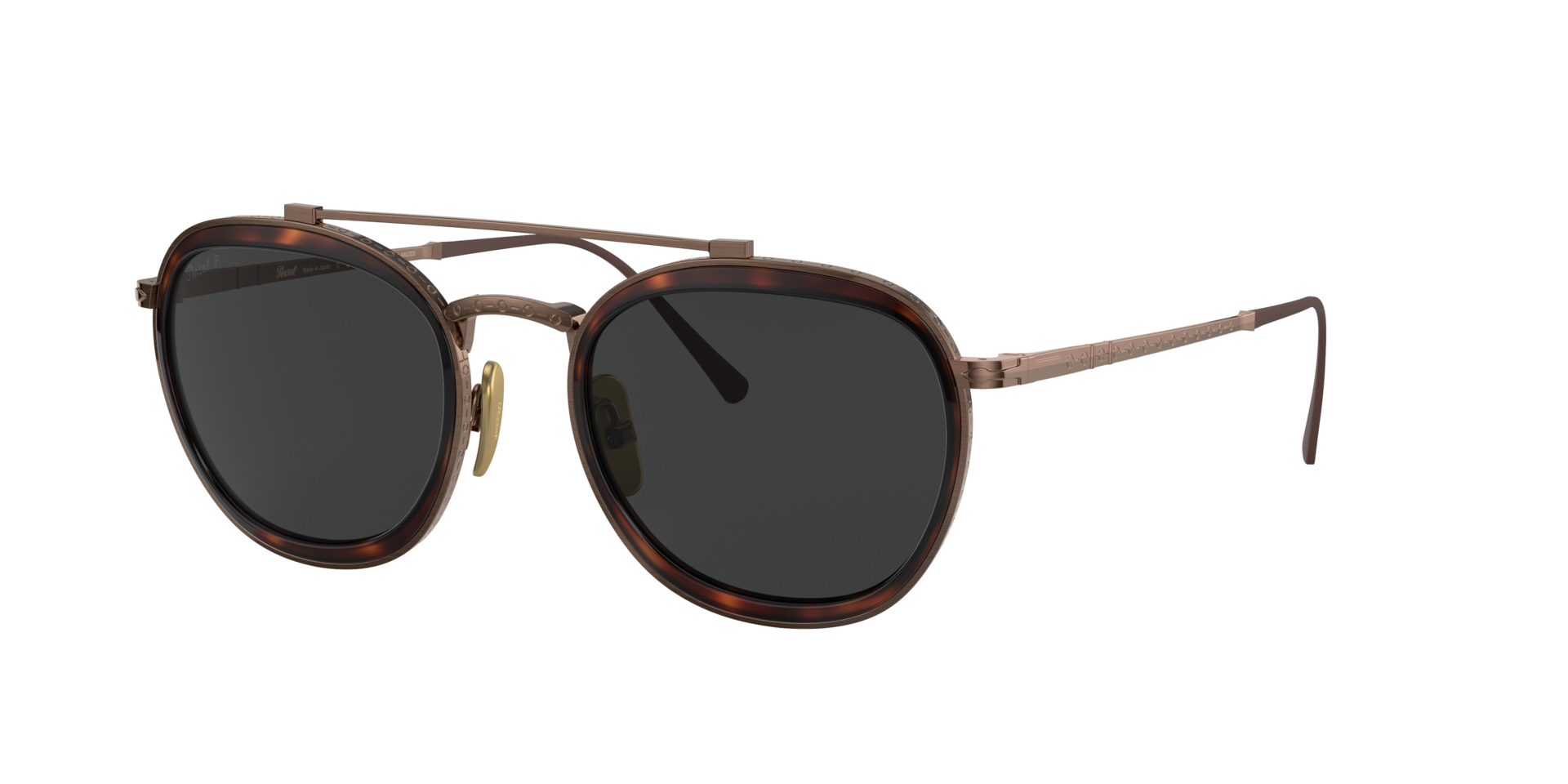 Persol Unisex Sunglass PO5008ST -  Frame color: Brown, Lens color: Polarized Black + AR