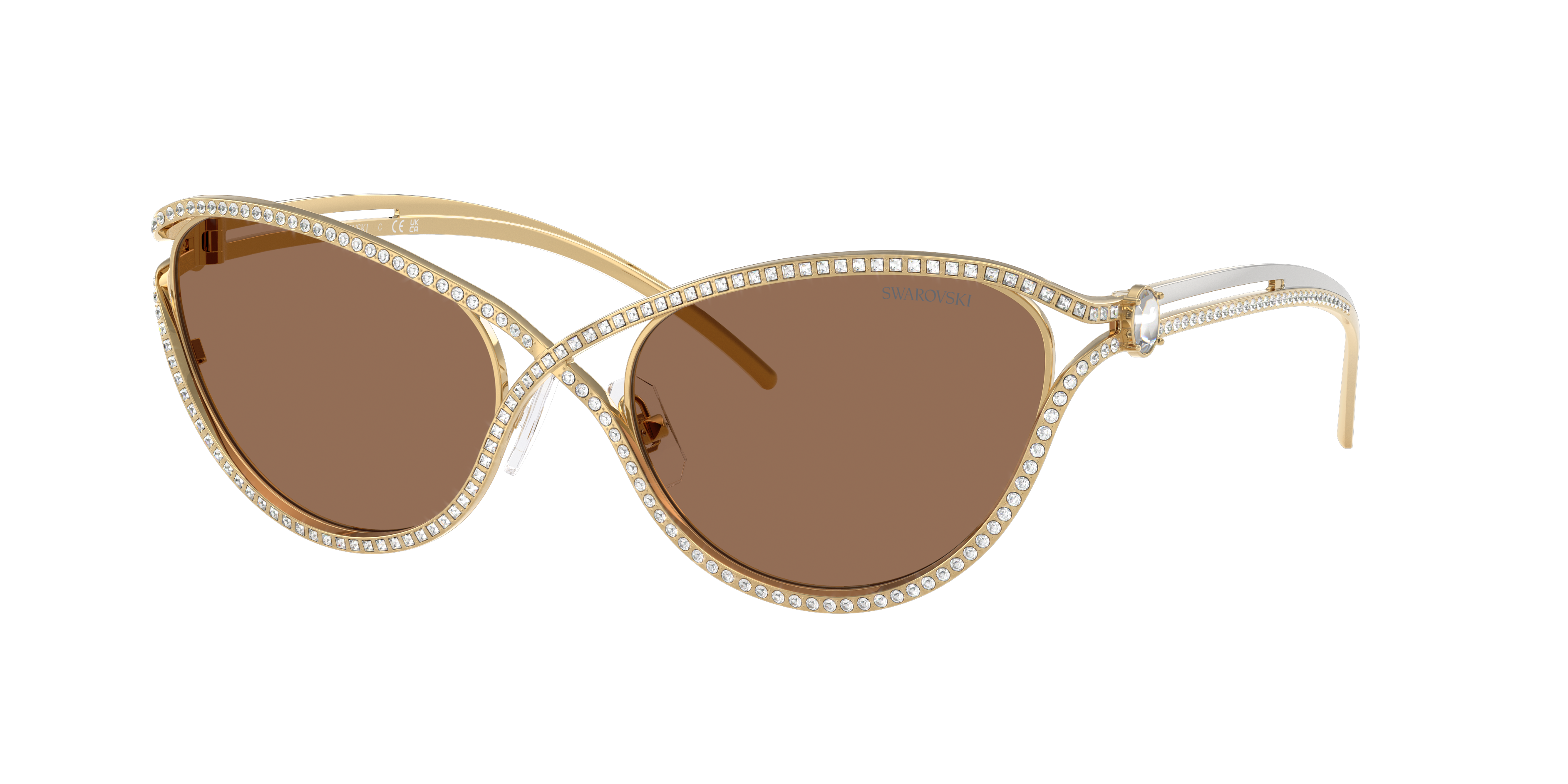 Swarovski SK7025 XXL (58 - 20) with Brown lenses and Gold frame
