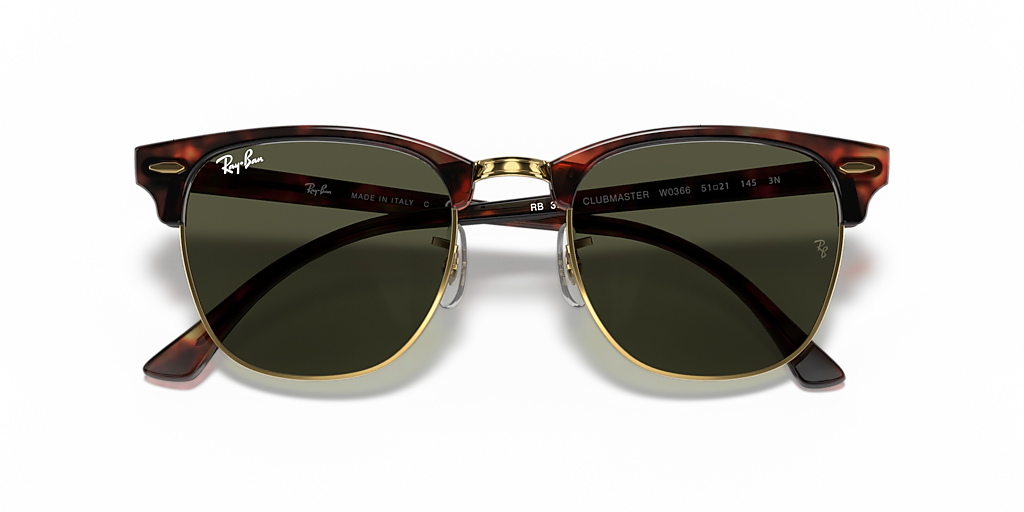 Ray-Ban Clubmaster Classic L (51 - 21) with Green lenses and
