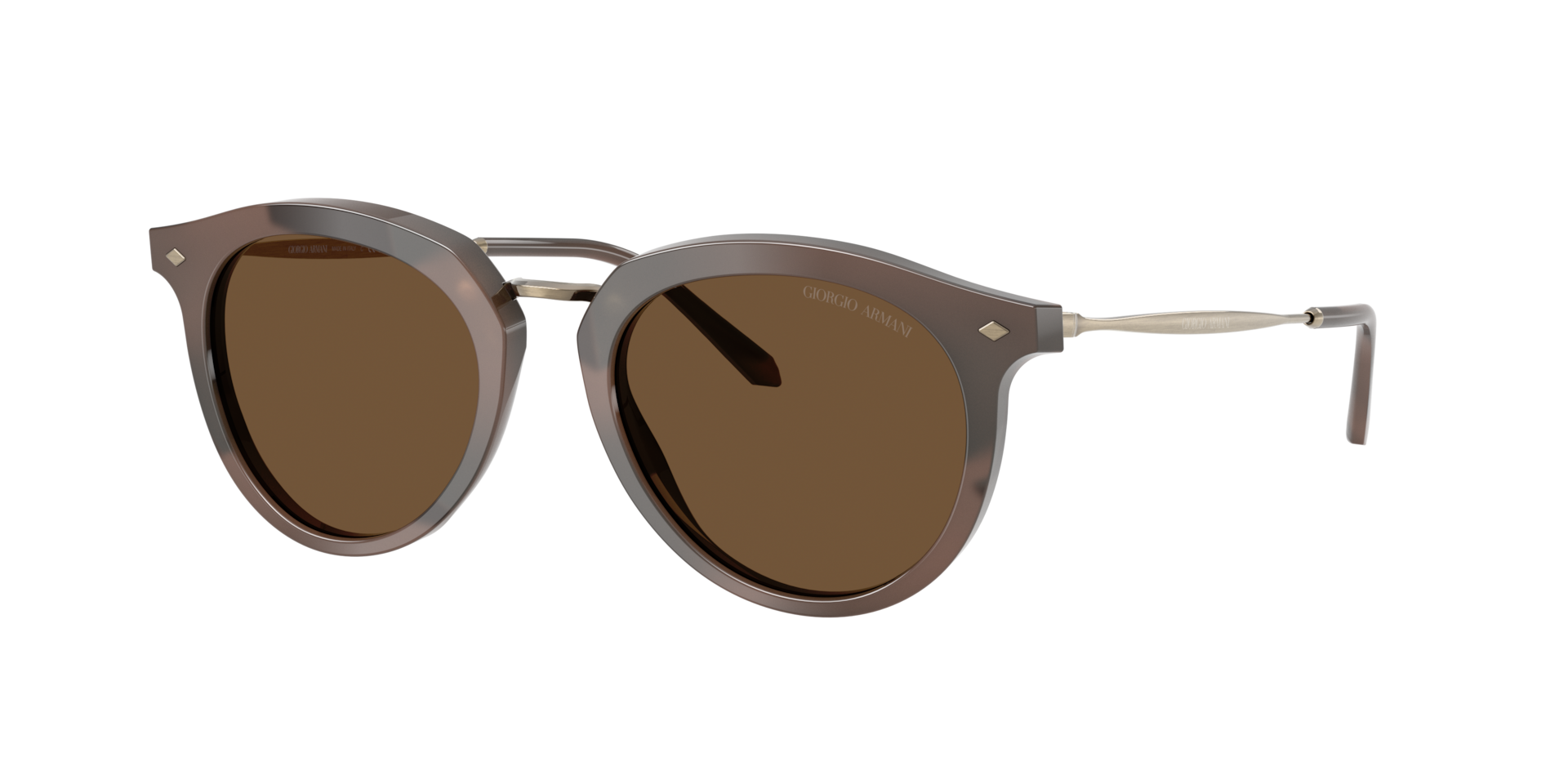 Giorgio Armani Man Sunglass AR6191 - Frame color: Striped Brown, Lens color: Dark Brown