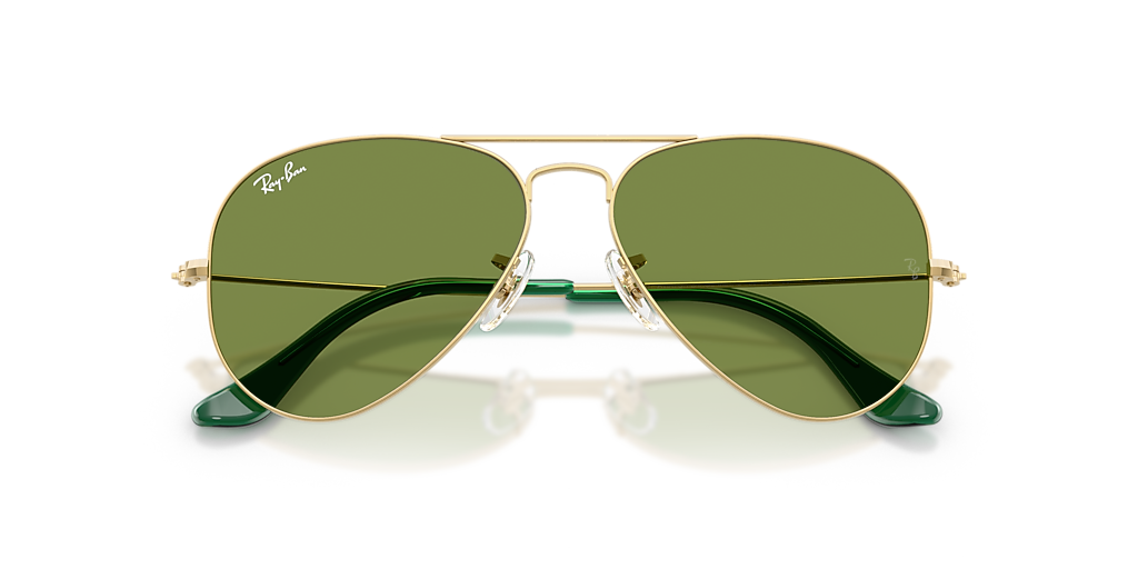 Ray-Ban Gold Frame with Green Lenses Sunglasses Ray-Ban Gold Aviator Unisex Sunglasses - RB3025 L0205 main image 4