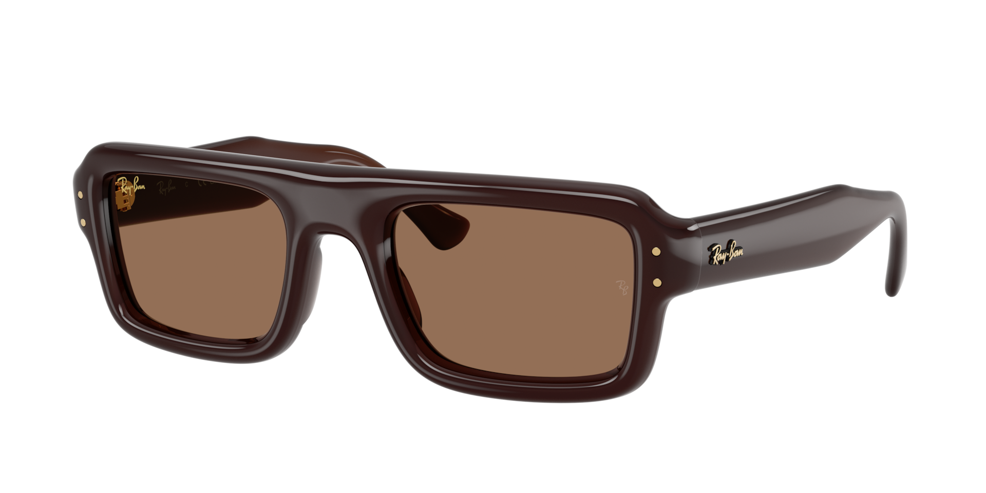 Ray-Ban Unisex Sunglass Flacko Puffer -  Frame color: Transparent Dark Brown, Lens color: Dark Brown