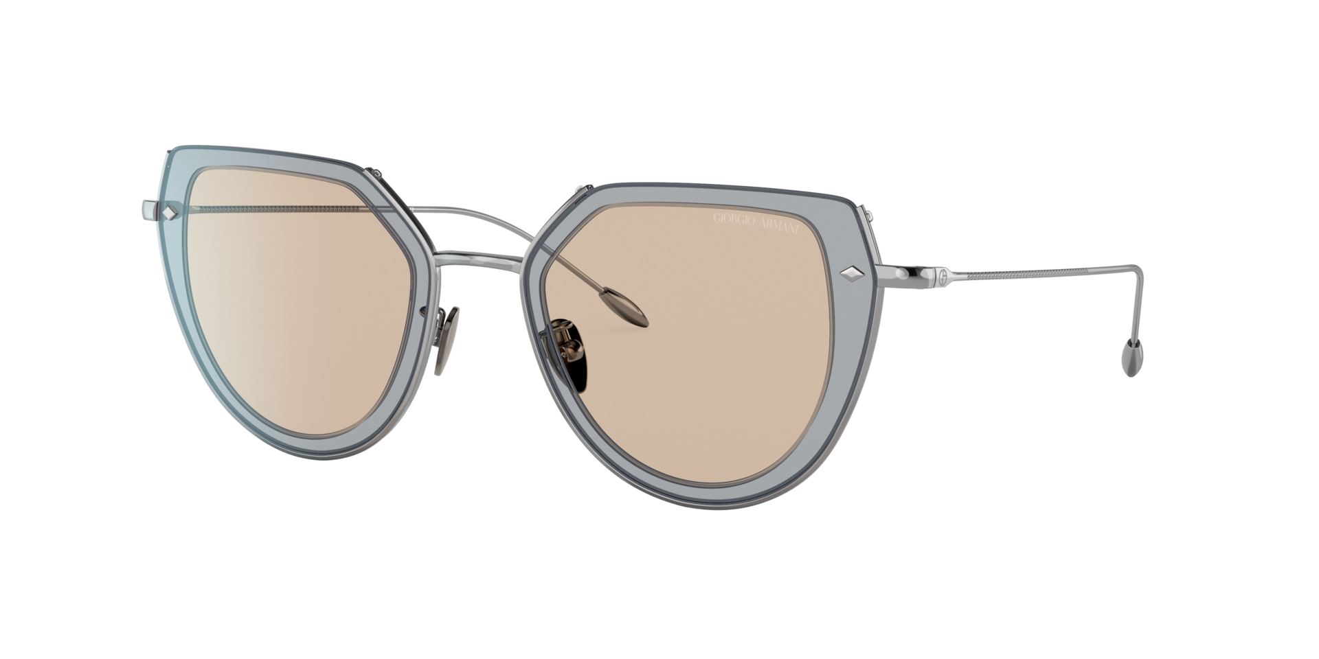 Giorgio Armani Woman Sunglass AR6119 -  Frame color: Gunmetal, Lens color: Light Brown