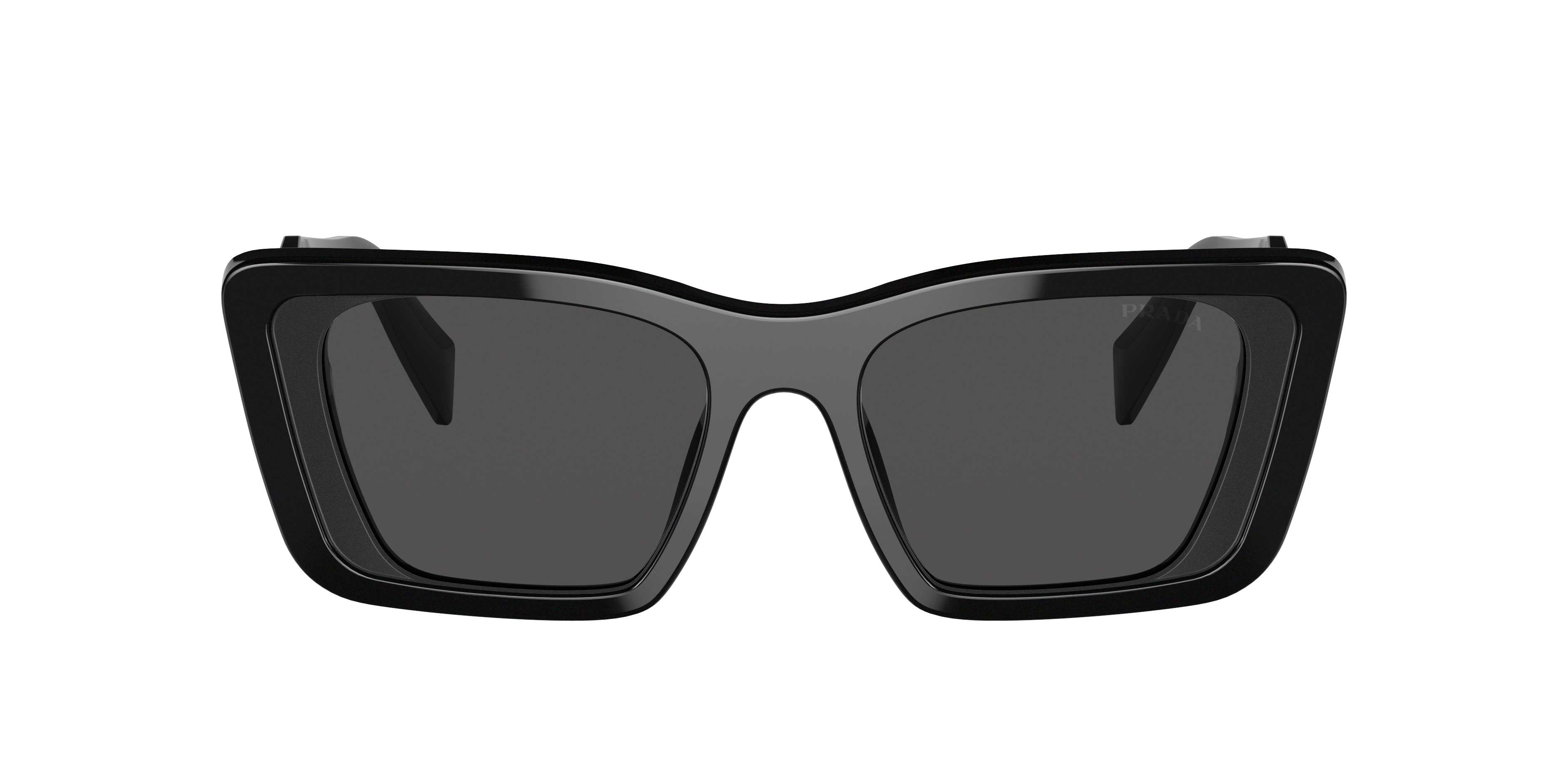 Prada PR 08YS XS (51 - 18) com Lentes Cinza e Armação Preto