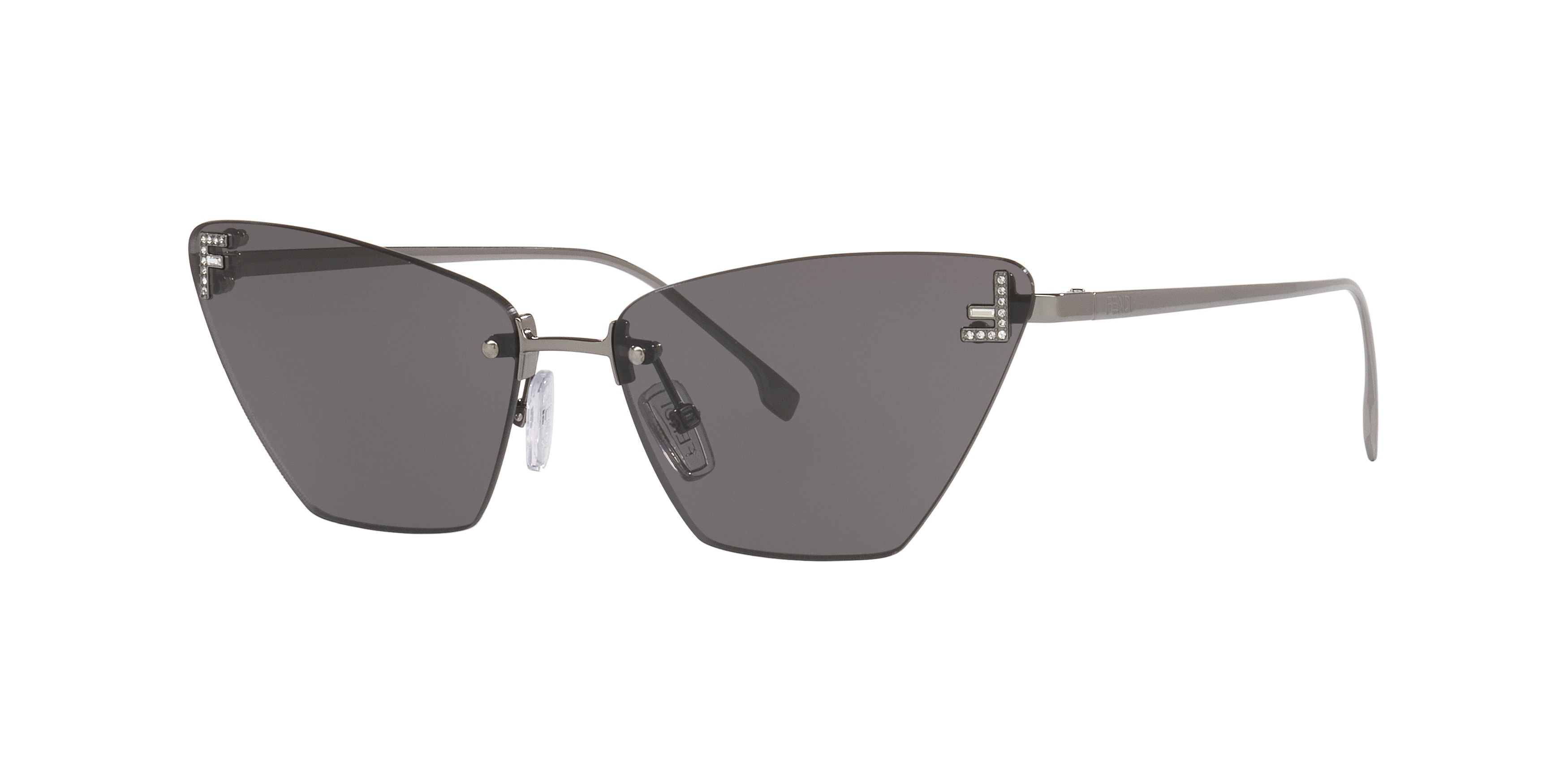 Fendi Woman Sunglass Fendi First Crystal FE4160US -  Frame color: Silver White, Lens color: Grey