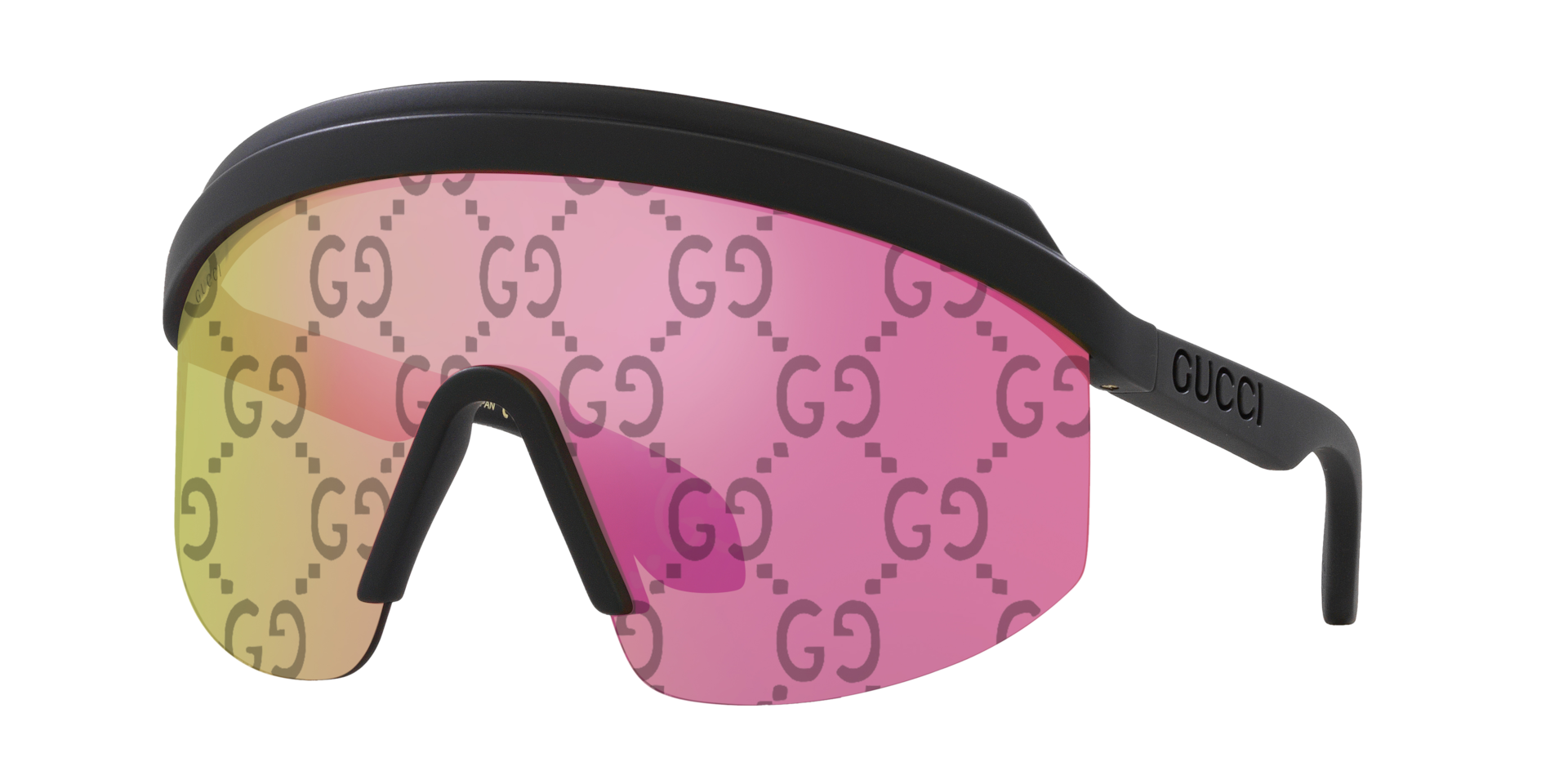 Gucci GG1477S-004 XXL (99 - 199) com Lentes Rosa e Armação Preto