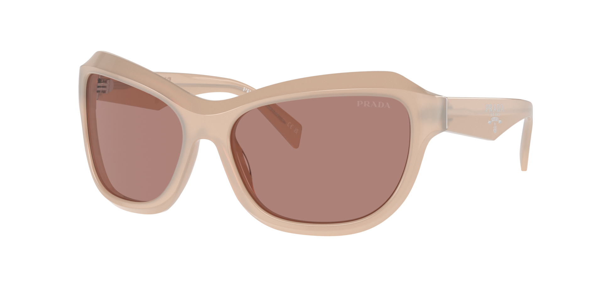 Prada Femme Sunglass PR A27S - Couleur du Monture Opale naturel Couleur de Lentille Marron clair 245 €