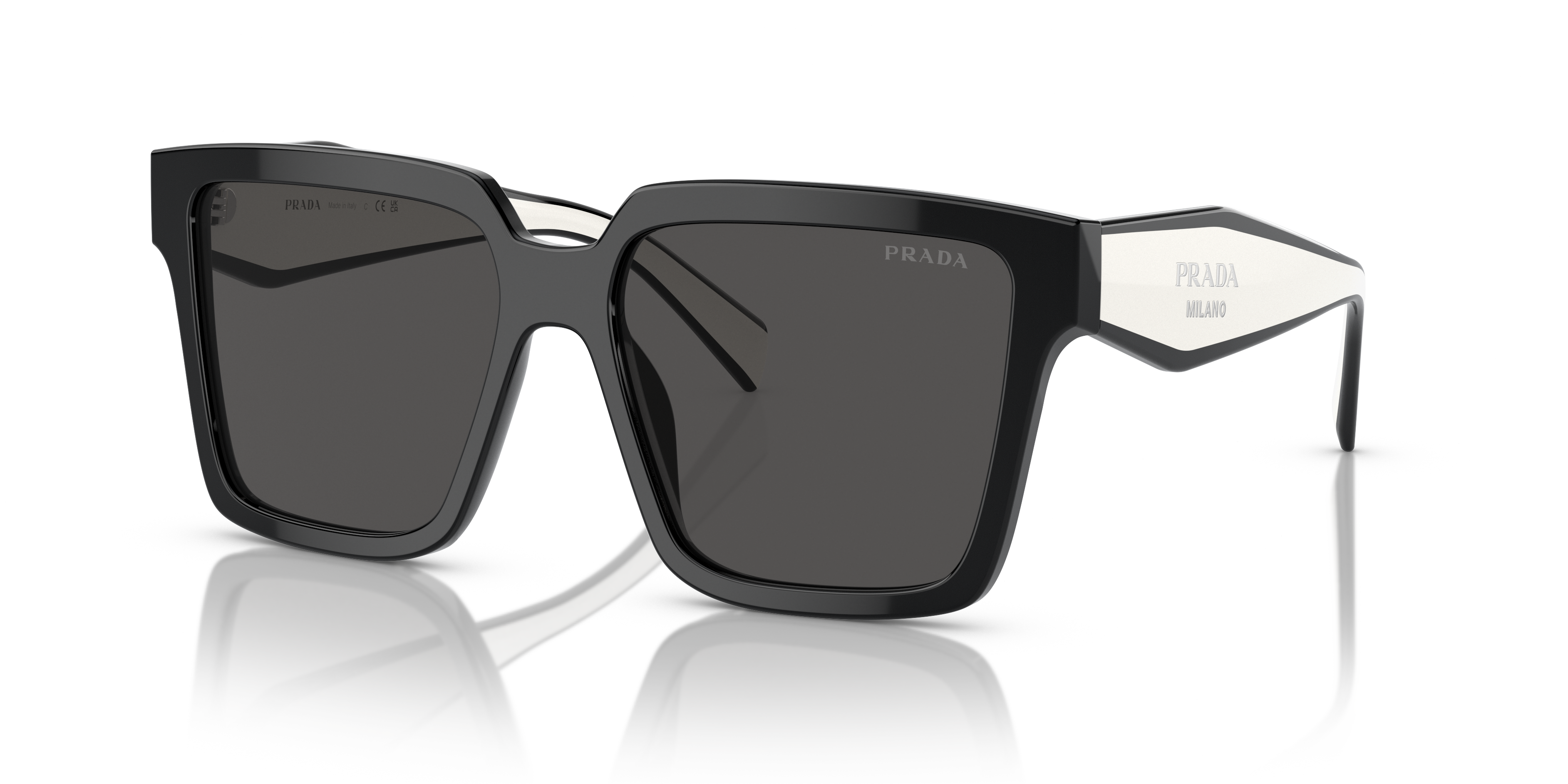 Prada PR 24ZS M (56 - 16) with Grey lenses and Black frame