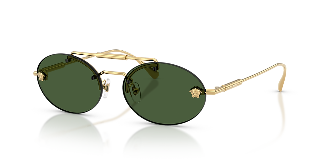 Versace VE2295 L (56 - 16) with Green lenses and Gold frame