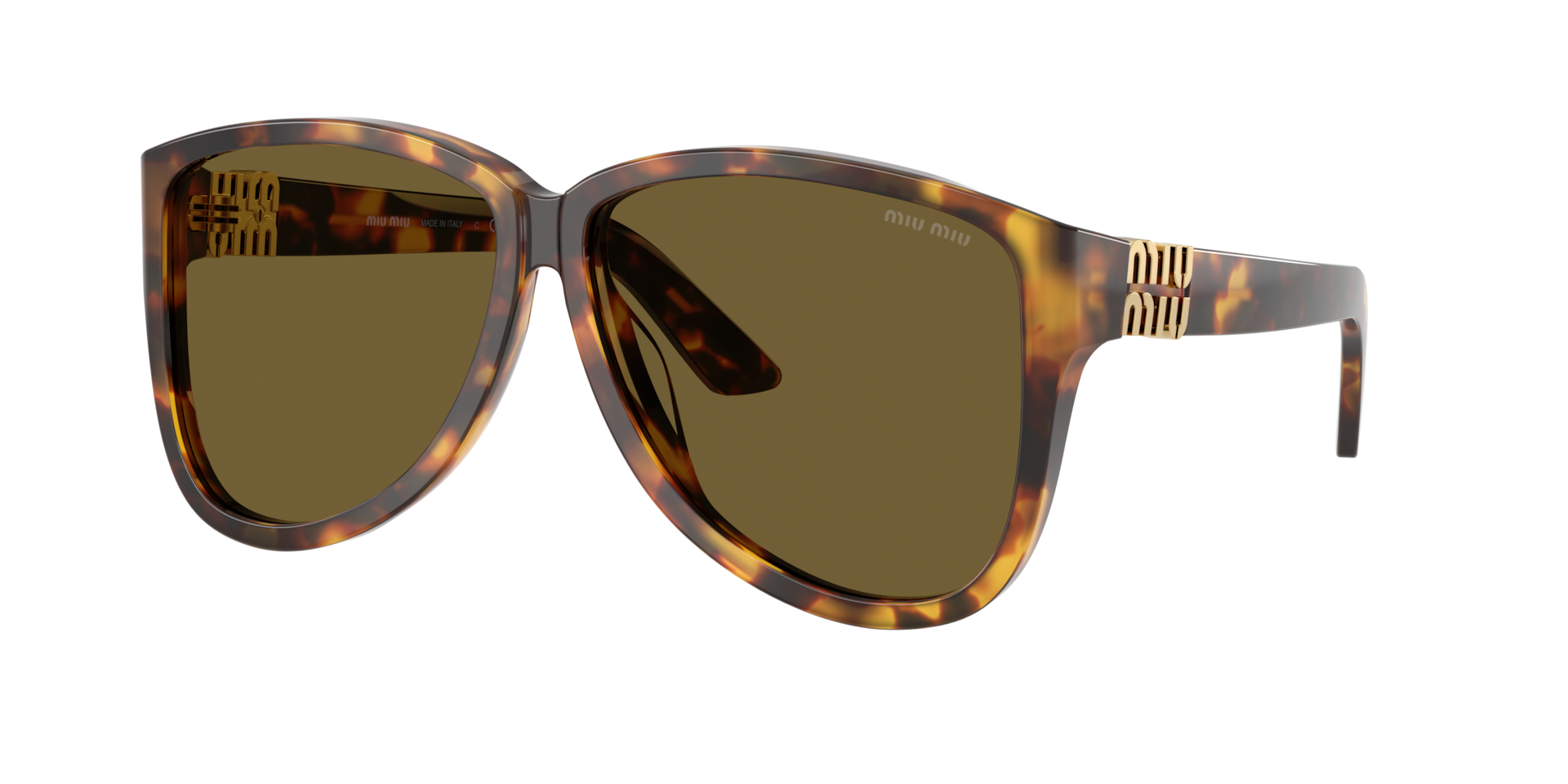 新品未使用　miu miu ブラウン サングラス ケース付き Miu Miu MU A08S M (61 - 12) with Brown lenses and Tortoise frame