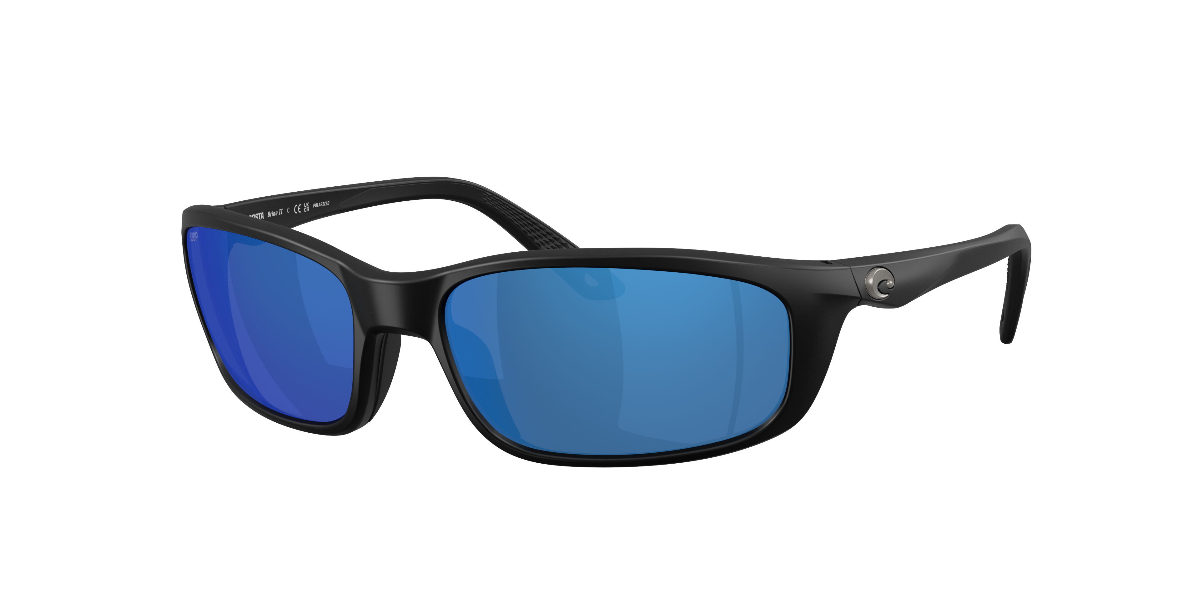 Costa Man Sunglass Brine II -  Frame color: Matte Black, Lens color: Blue Mirror