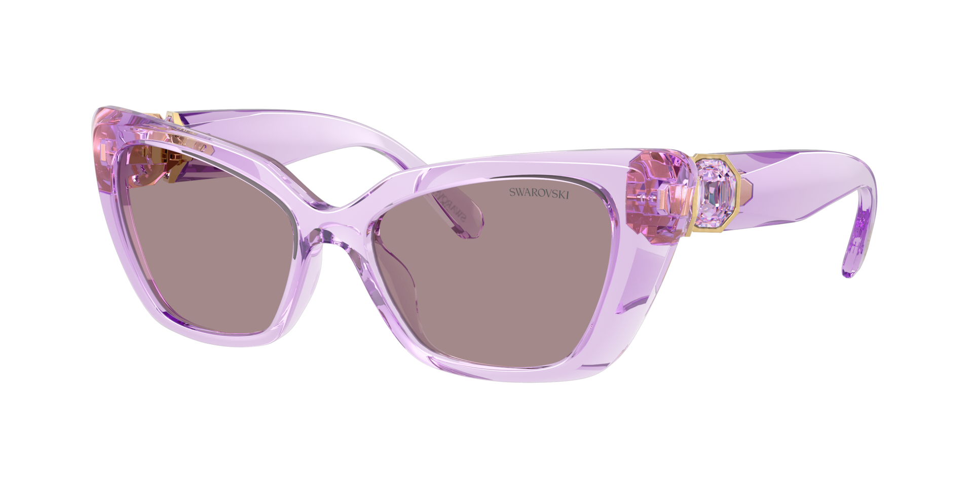 Swarovski Woman Sunglass SK6047 -  Frame color: Transparent Lilac, Lens color: Violet