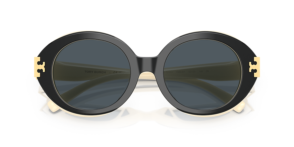 Tory Burch Classic Black Round Oversized Women\'s Sunglasses Amazon.com: Tory Burch Sunglasses TY 7210 U 198887 Black  main image 3