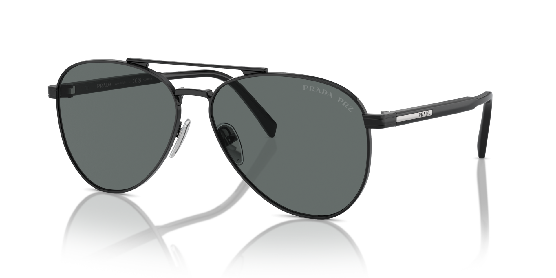 Prada PR A58S L (61 - 14) with Grey lenses and Black frame