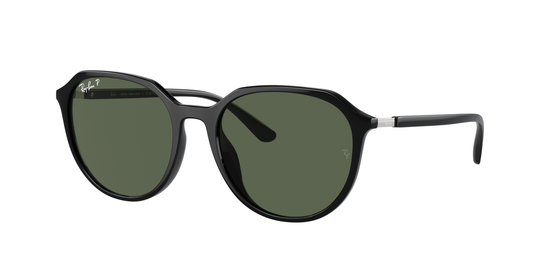 Ray-Ban Unisex Sunglass RB4415L - Frame color: Black, Lens color: G-15 Green Polarized