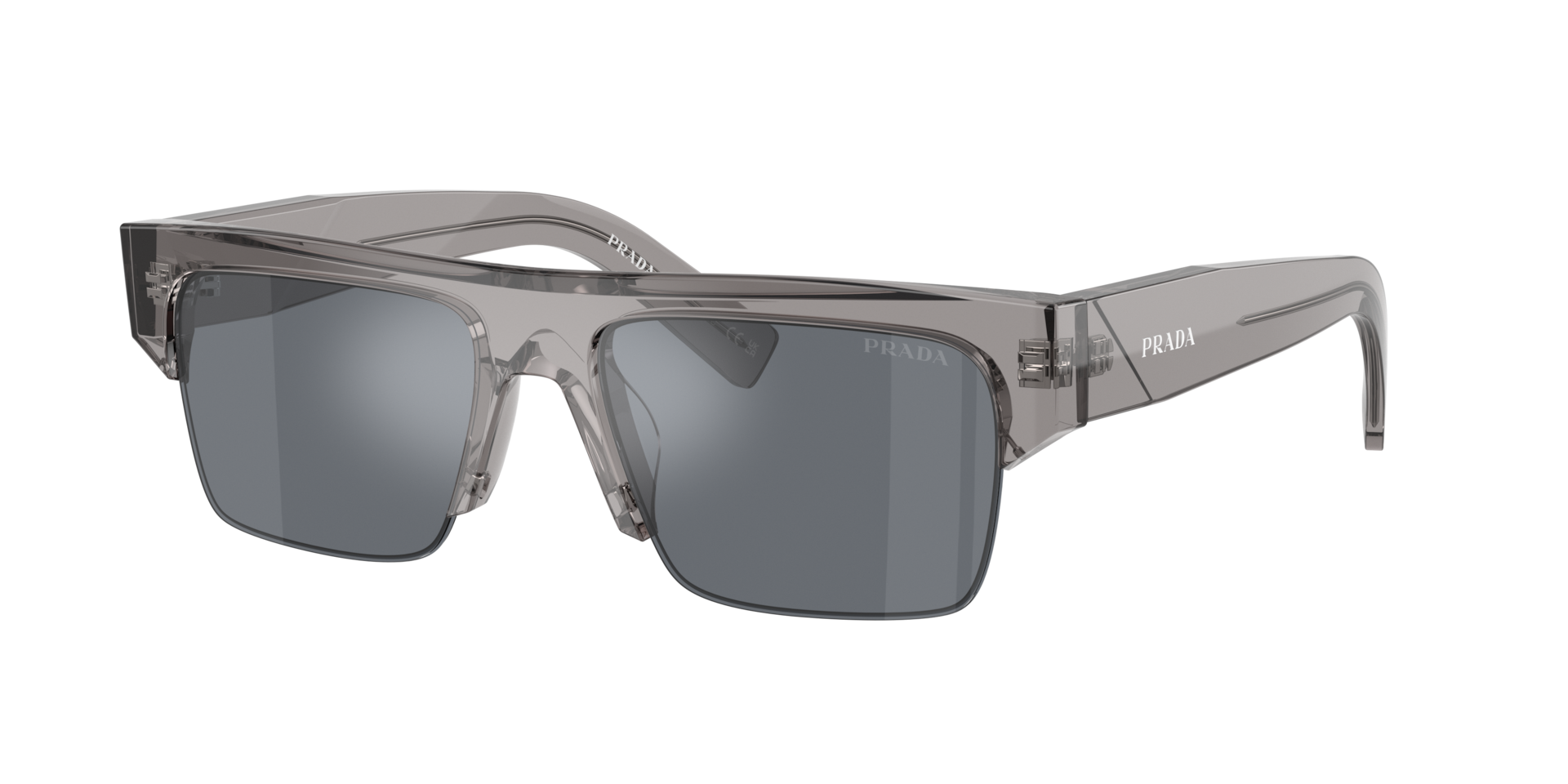 Prada Mann Sunglass PR D12SU - Rahmenfarbe: Transparent Asphalt, Linsenfarbe: Graffite/Antiriflesso