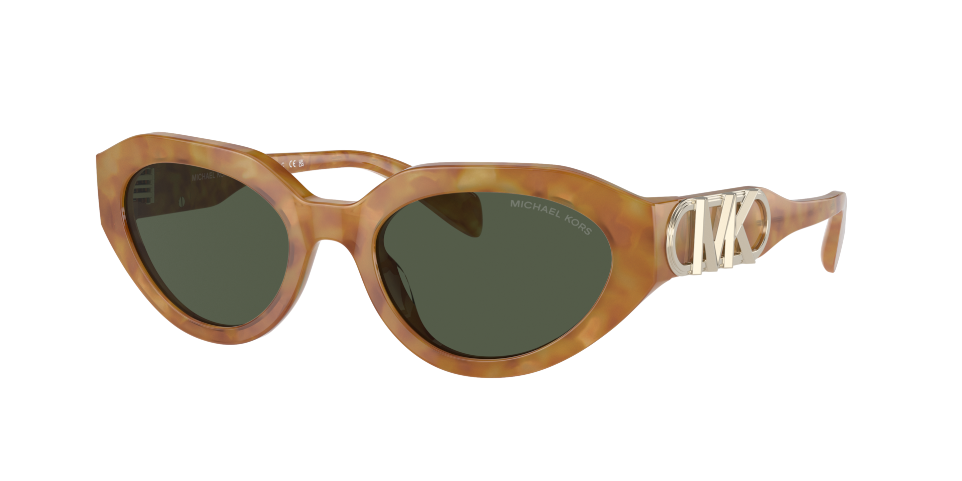 Michael Kors Femme Sunglass MK2192 Empire Oval - Couleur du Monture: Ambre Écaille de tortue, Couleur de Lentille: Olive Green Solid