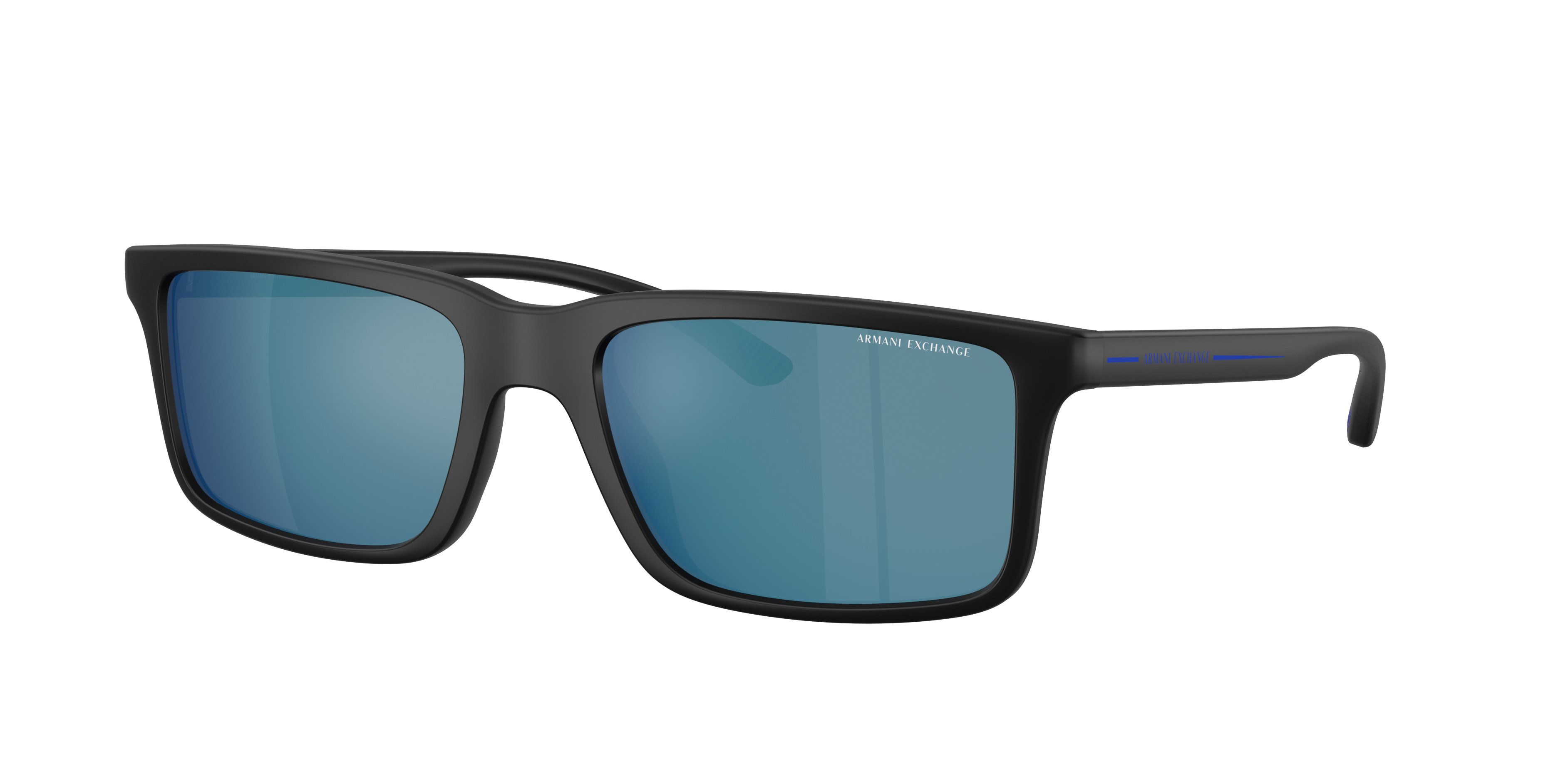 Armani Exchange Man Sunglass AX4157SU -  Frame color: Matte Black, Lens color: Dark Blue Mirror Blue
