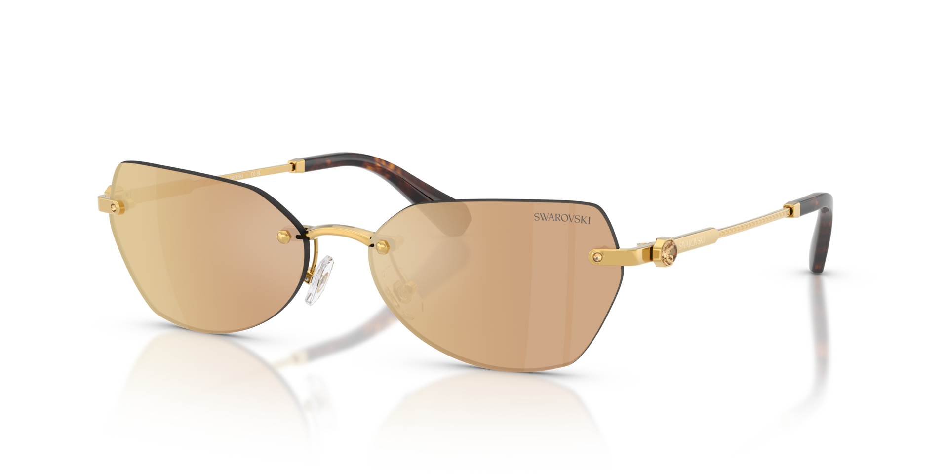 Swarovski SK7038 L (58 - 16) with Brown lenses and Gold frame