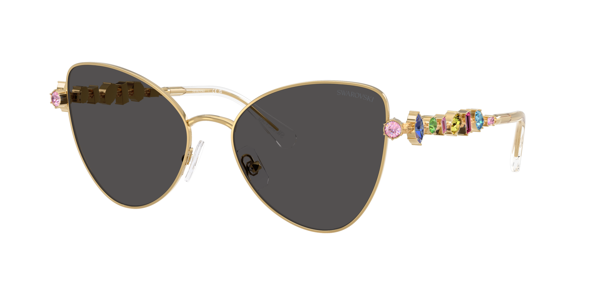 Swarovski Woman Sunglass SK7034 -  Frame color: Gold, Lens color: Dark Grey