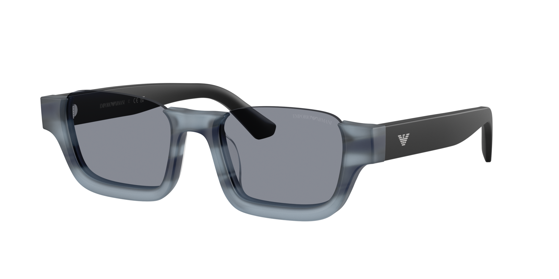 Emporio Armani , Striped Havana Blue Sunglasses Grey lenses, EA4268U 6368/1, Mojo Glasses - Image 3