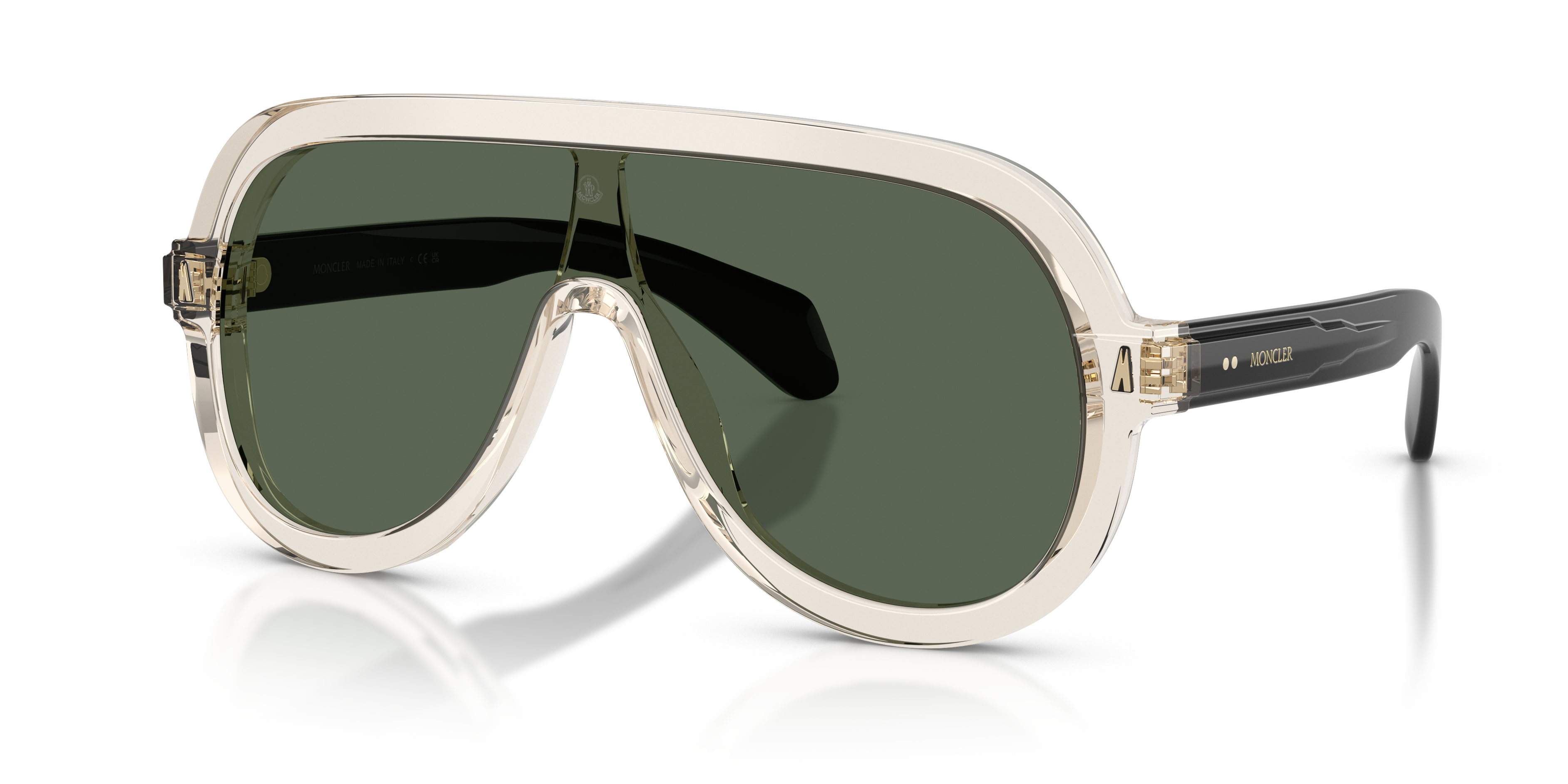 Moncler ME6021U Sunsette (0 - 130) with Green lenses and White