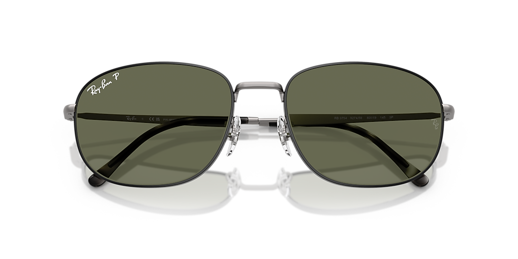 Ray-Ban RB3754 XXL (60 - 19) with Green lenses and Black frame