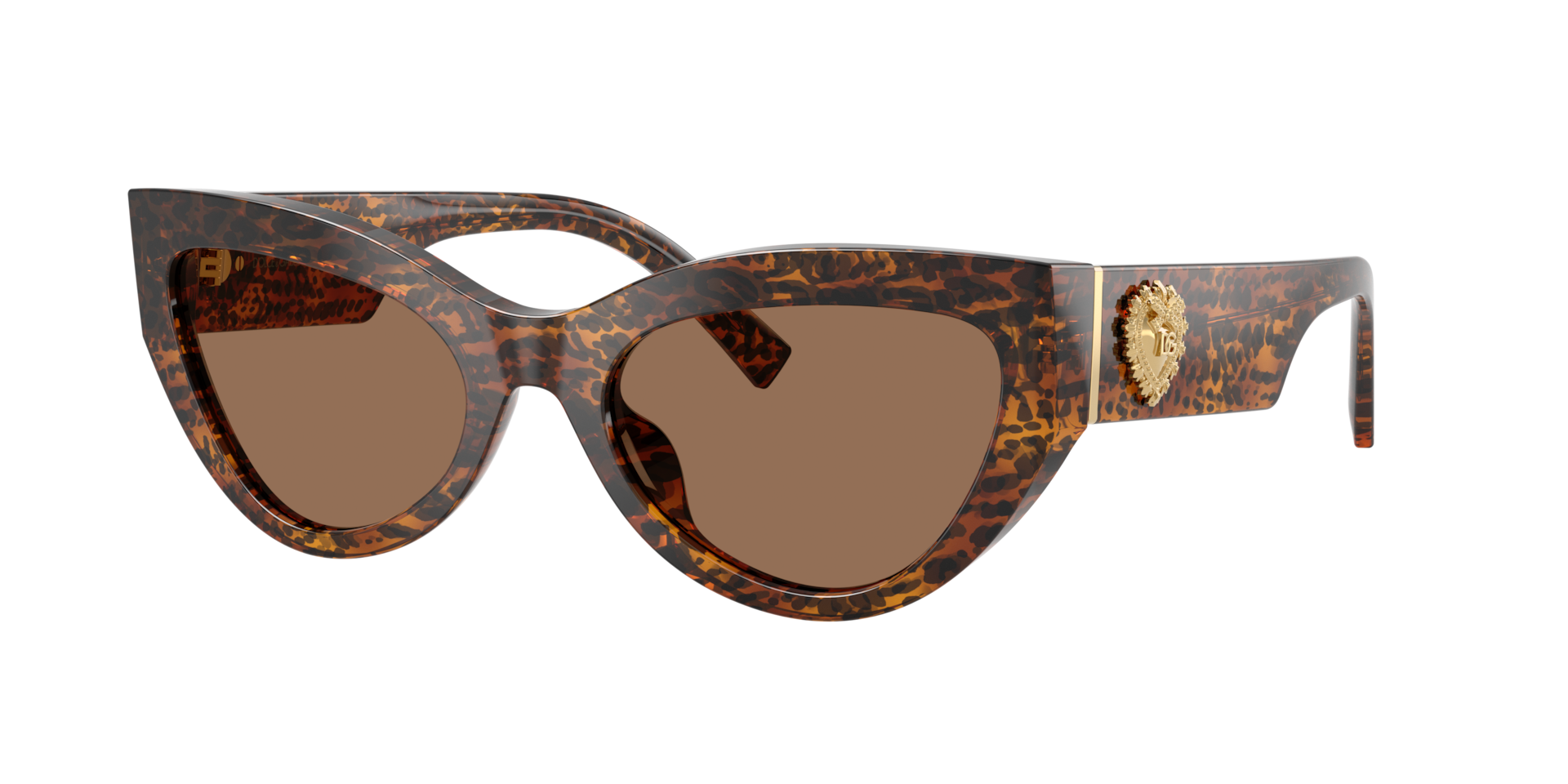 Dolce&Gabbana Frau Sunglass DG4536 - Rahmenfarbe: Leo Transparent, Linsenfarbe: Dunkelbraun