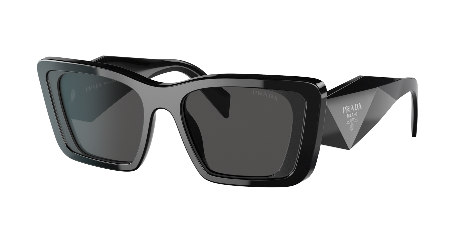 Prada PR 08YS XS (51 - 18) com Lentes Cinza e Armação Preto