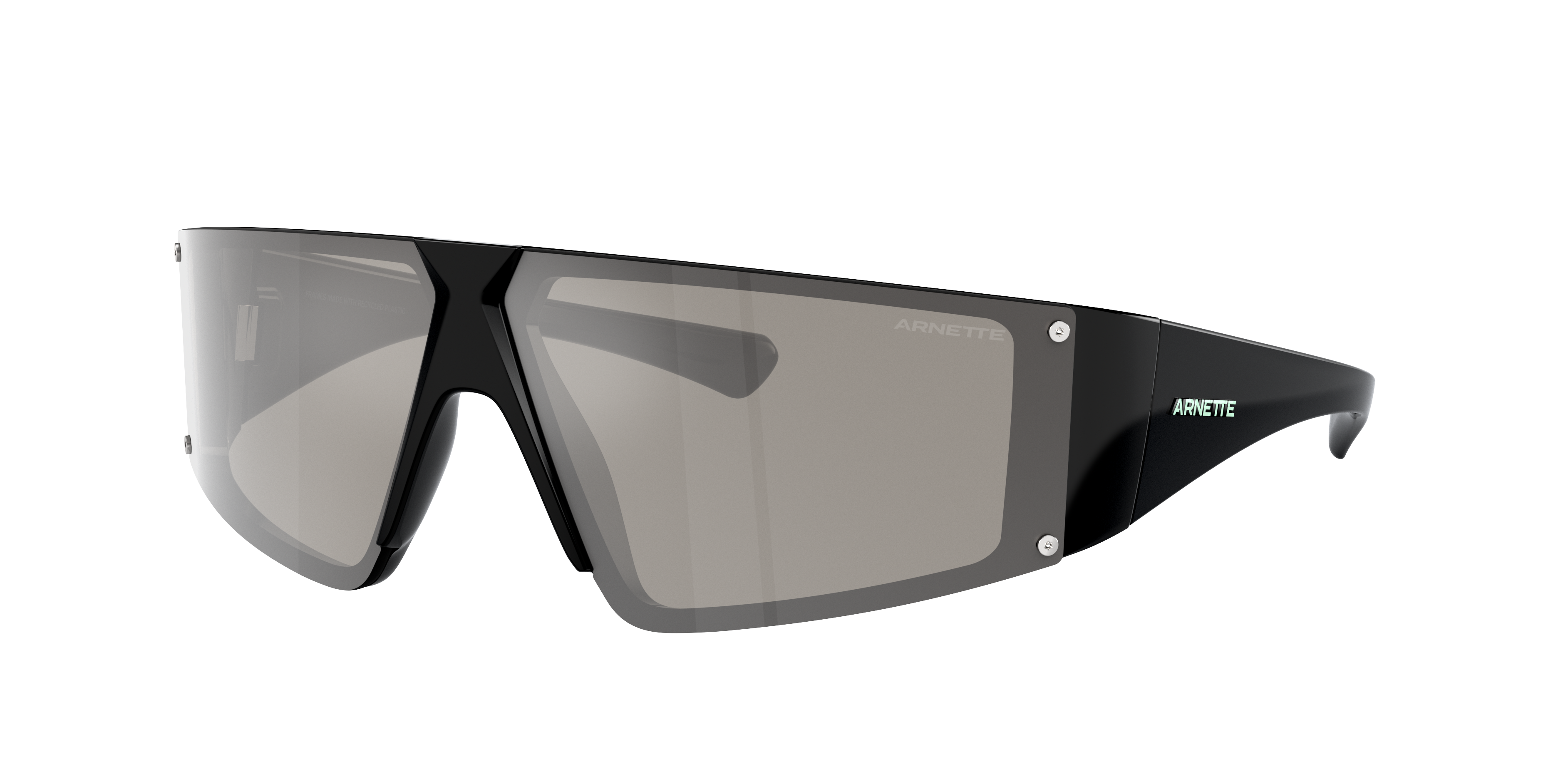 Arnette Man Sunglass Saturnya -  Frame color: Recycled Black, Lens color: Light Grey Mirror Silver
