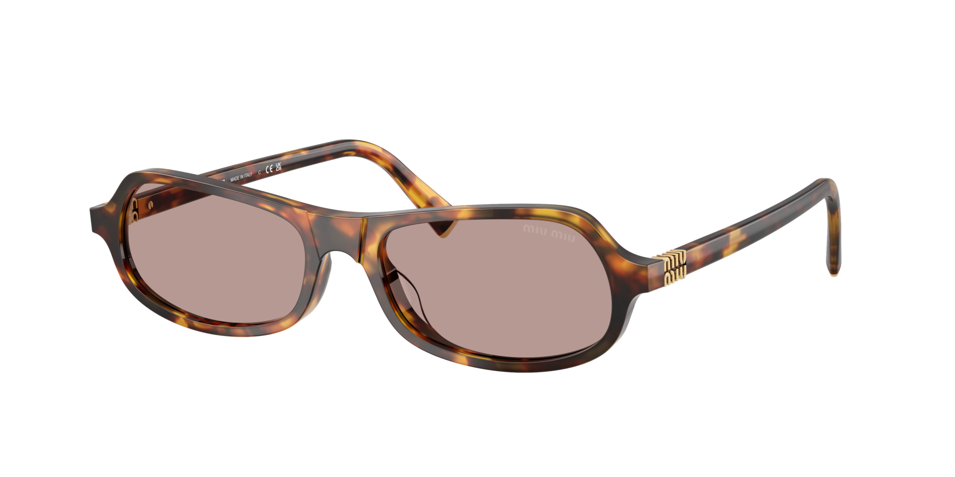 Miu Miu Woman Sunglass MU B10SU - Frame color: Honey Havana, Lens color: Light Purple Brown