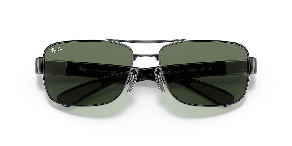 Ray-Ban RB3522 XXL (61 - 17) with Green lenses and Grey frame