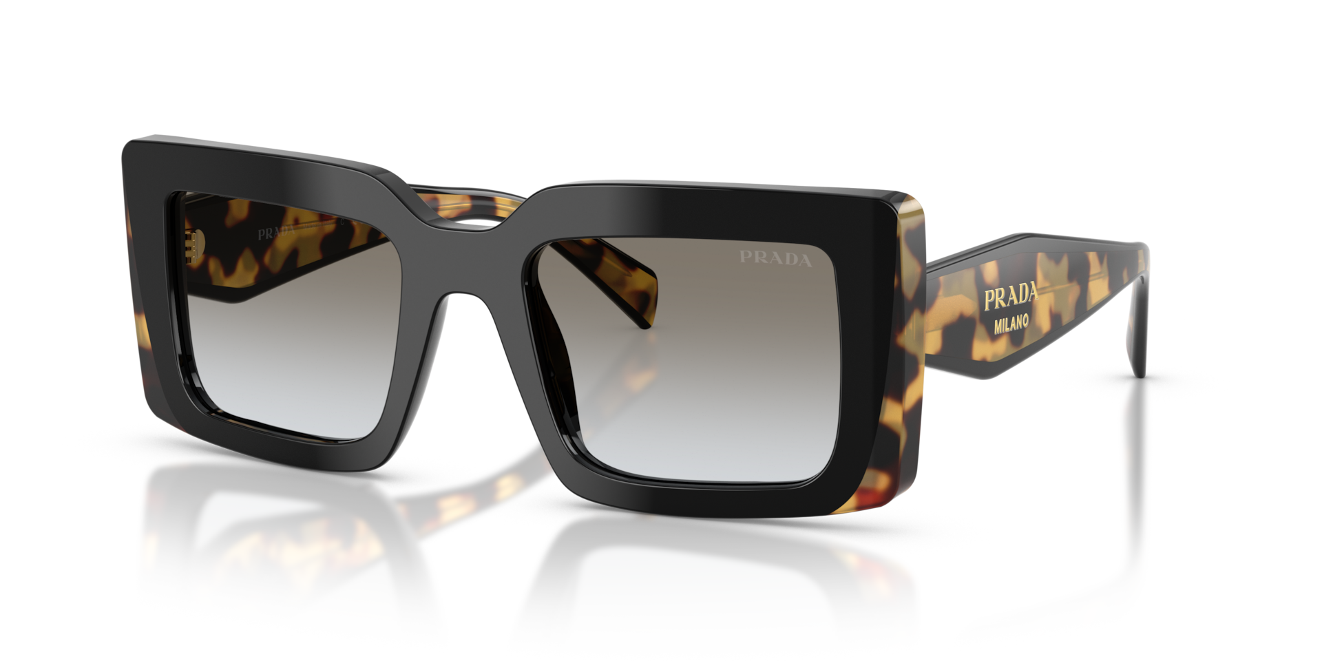 Prada PR D01S M (52 - 21) with Grey lenses and Black frame