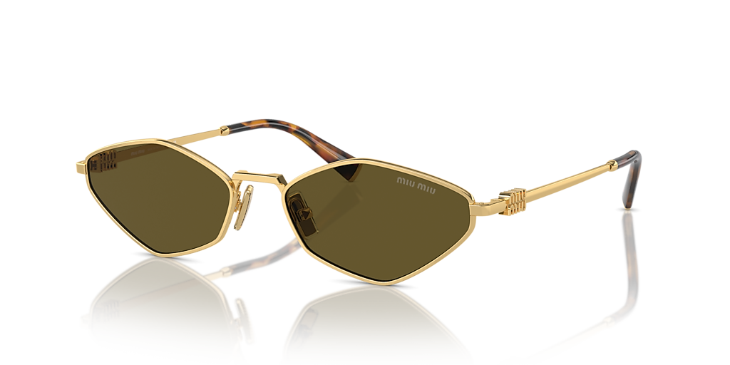 Miu Miu MU 56ZS L (56 - 17) with Brown lenses and Gold frame