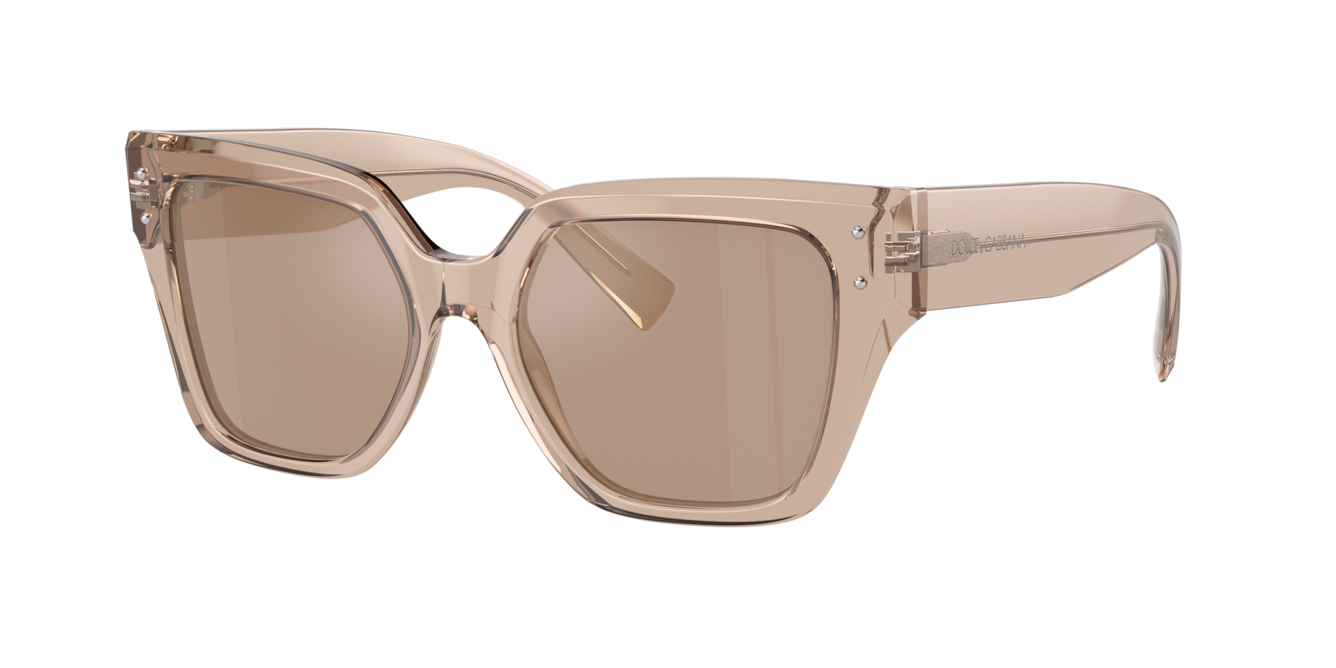 Dolce&Gabbana Woman Sunglass DG4471 -  Frame color: Transparent Camel, Lens color: Light Brown Mirror Flash Gold