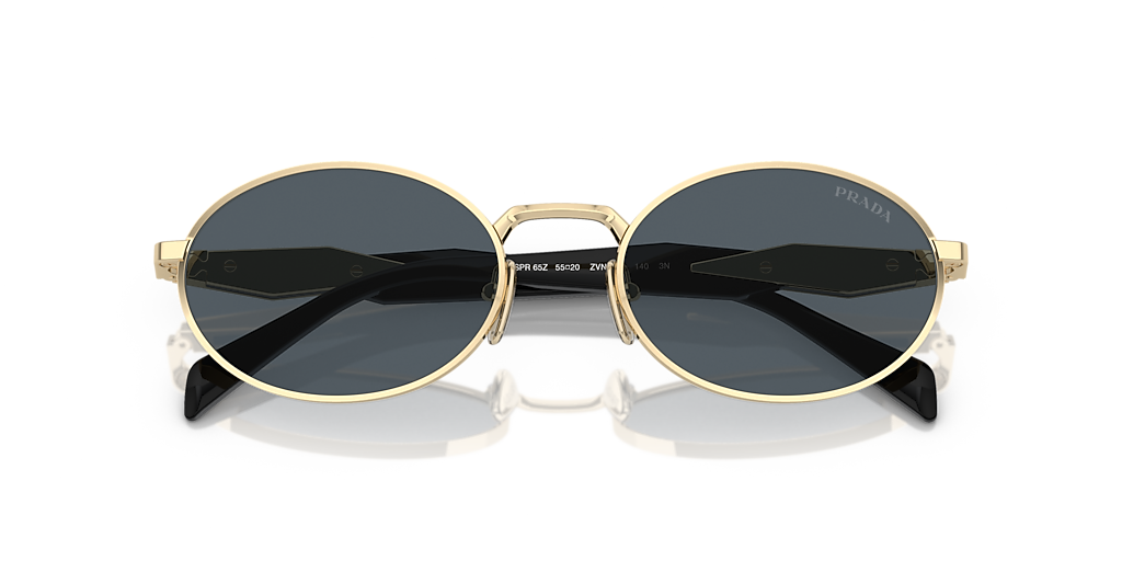 Prada PR 65ZS L (55 - 20) com Lentes Cinza e Armação Ouro