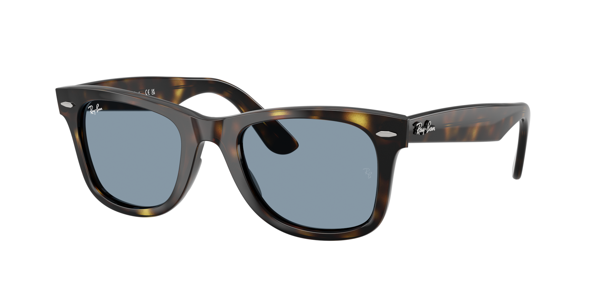 Ray-Ban Unisex Sunglass Wayfarer Ease - Rahmenfarbe: Havana, Linsenfarbe: Blau