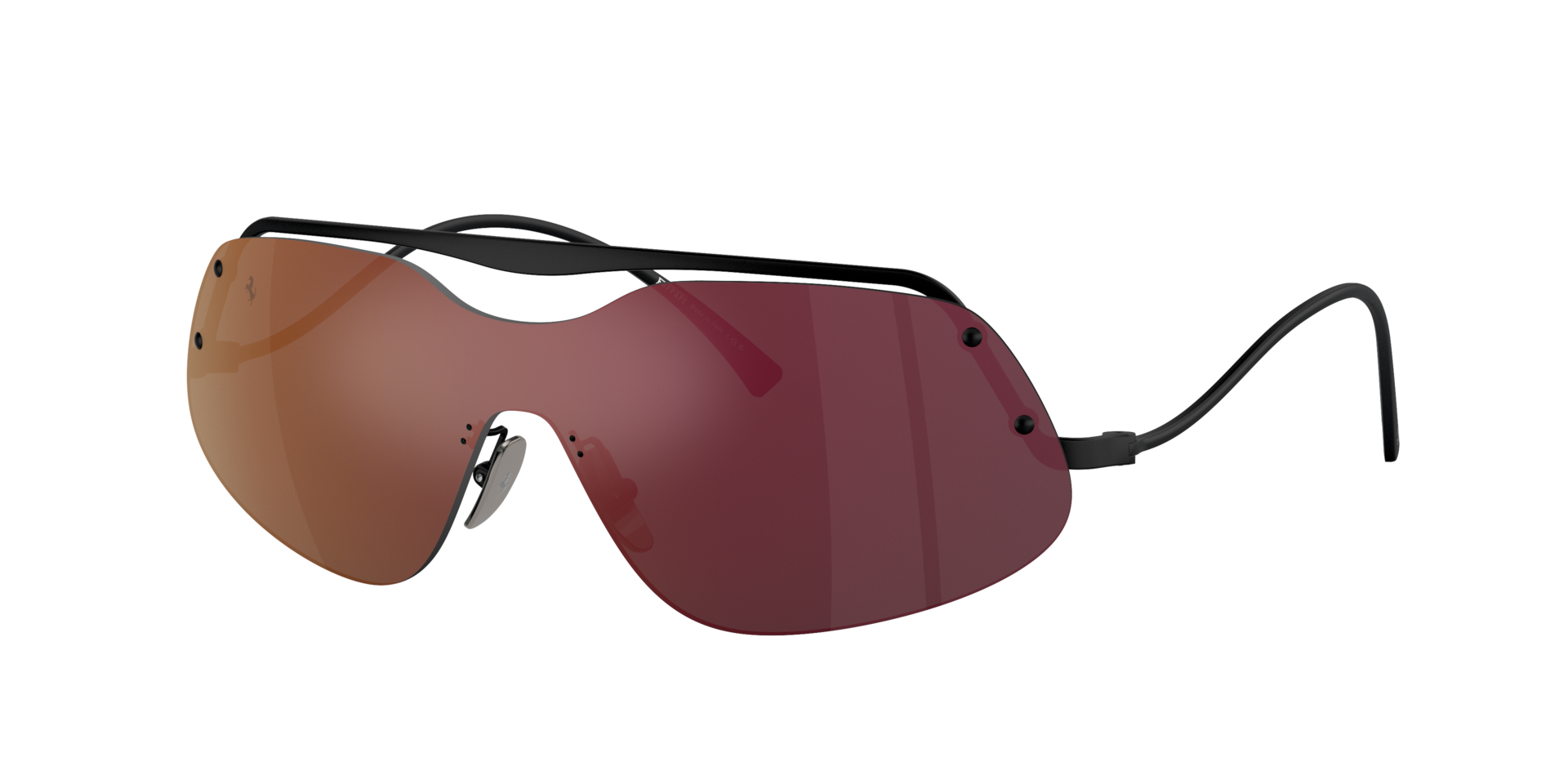 Ferrari Unisex Sunglass FH1007 - Couleur du Monture: Noir mat, Couleur de Lentille: Effet miroir bronze