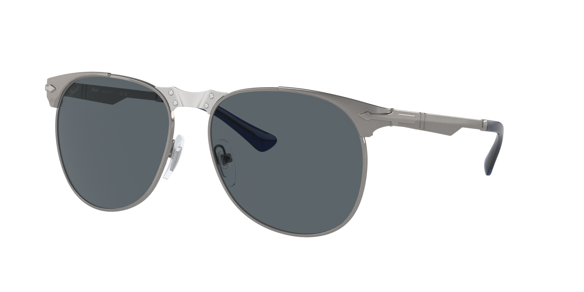 Persol Unisex Sunglass 649 Iron -  Frame color: Gunmetal, Lens color: Blue