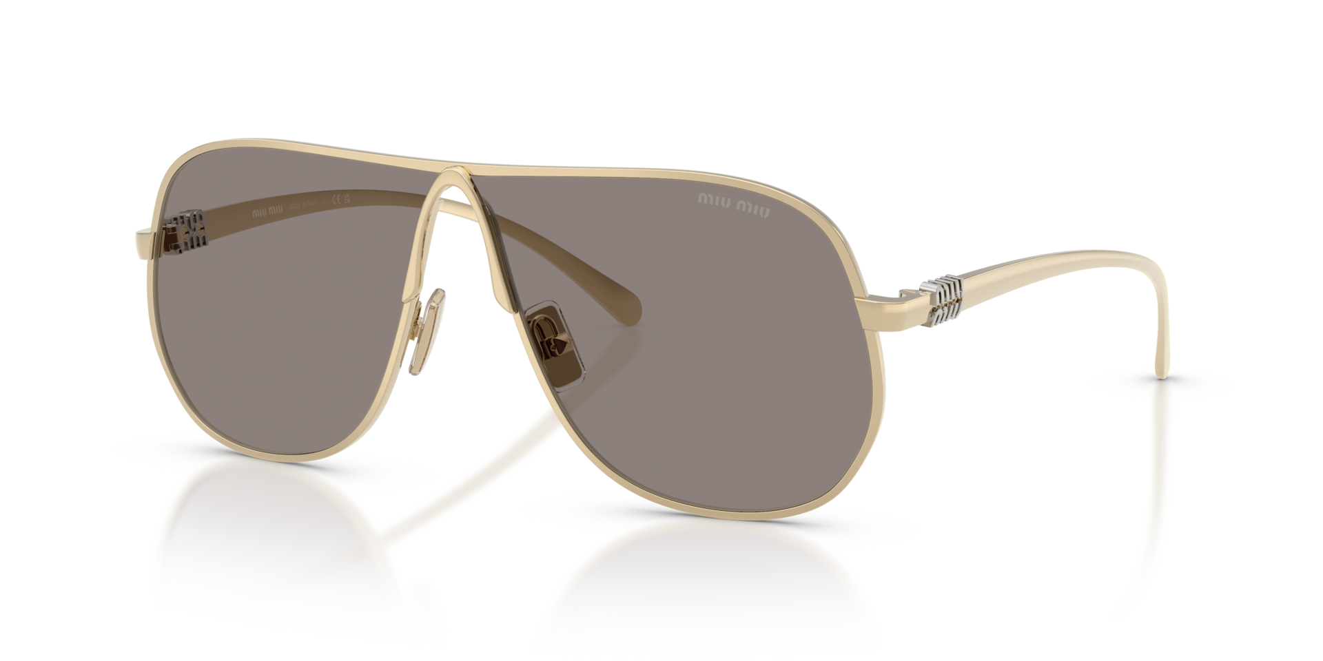 Miu Miu MU A56S L (66 - 02) with Grey lenses and Gold frame