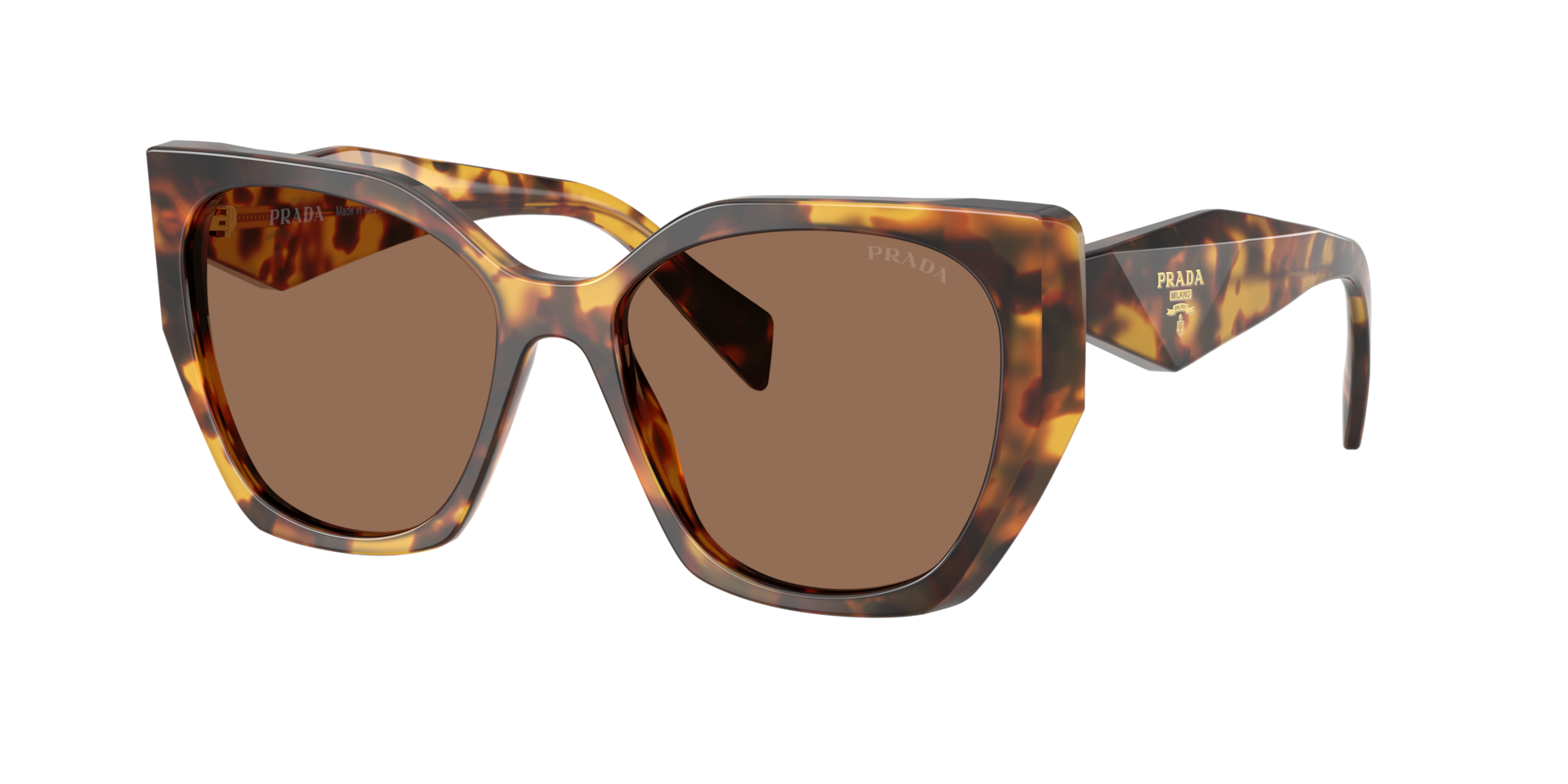 Prada Woman Sunglass PR 19ZS -  Frame color: Honey Tortoise, Lens color: Dark Brown