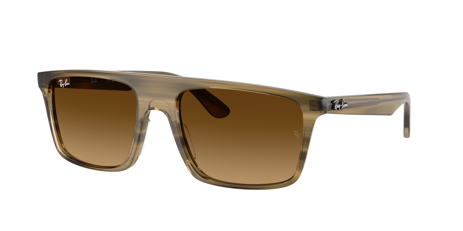 Ray-Ban Unisex Sunglass RB2222 -  Frame color: Striped Green, Lens color: Gradient Brown