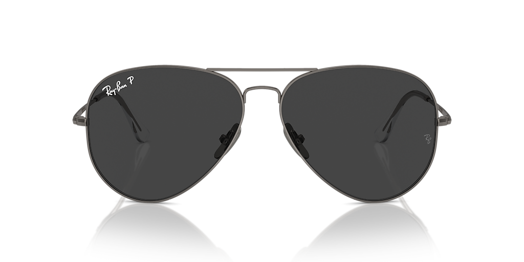 Ray-Ban Aviator Titanium L (58 - 14) with Black lenses and Grey
