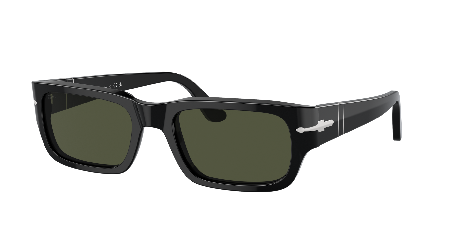 Persol Unisex Sunglass Adrien -  Frame color: Black, Lens color: Green